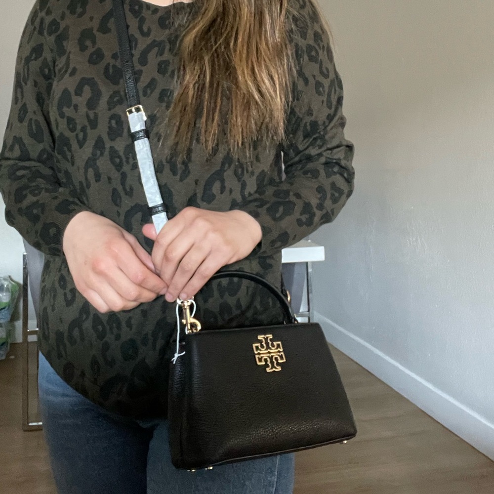 New, tory burch Britten micro satchel crossbody black 145357 - Picture 15 of 15